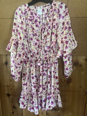 Misa Los Angeles Short Mini Dress in  Floral  100% Viscose USA Size M